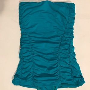 DKNY ruffles one piece teal